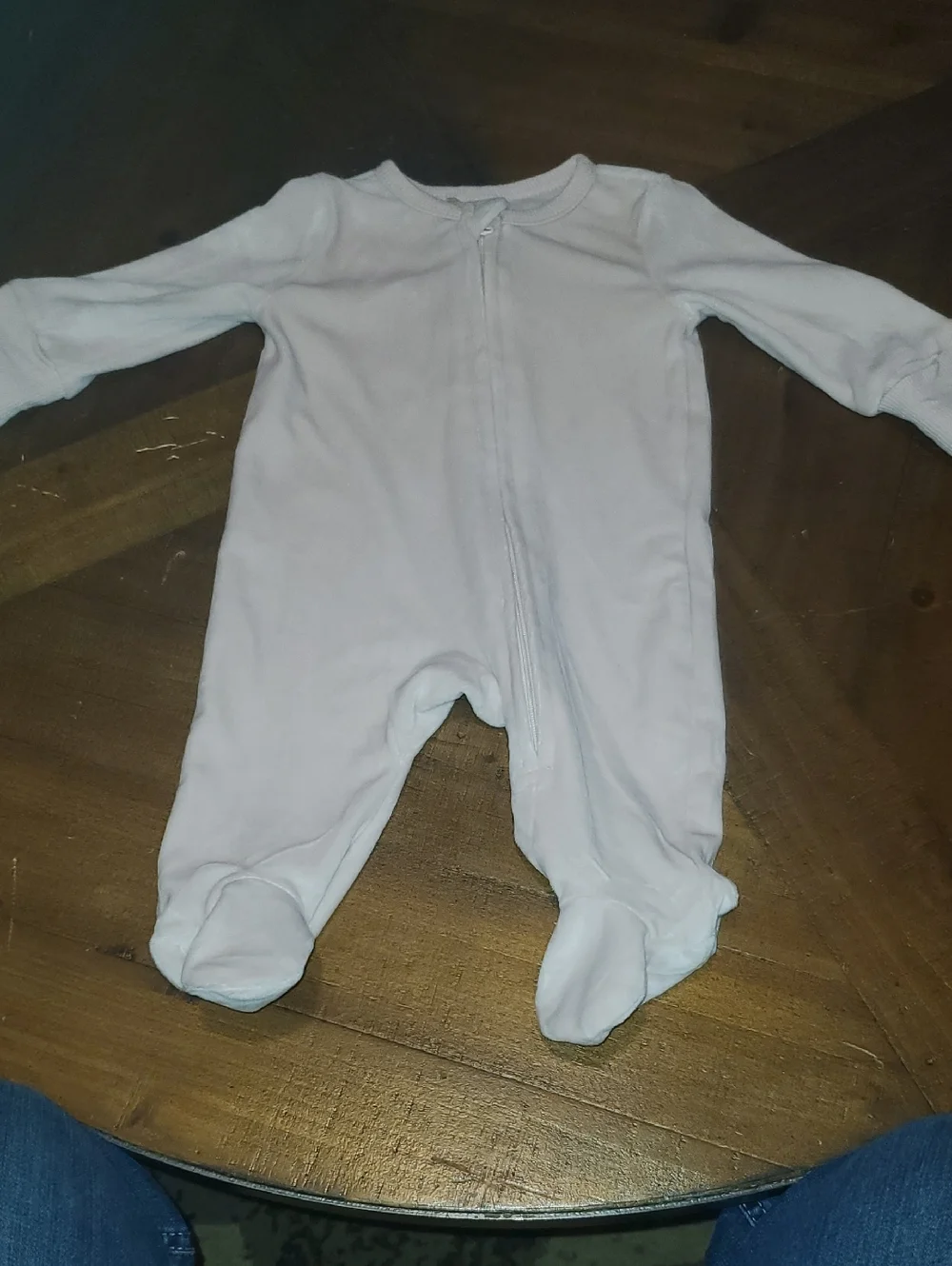 Pale Pink Footed Baby One-Piece Zippered Romper